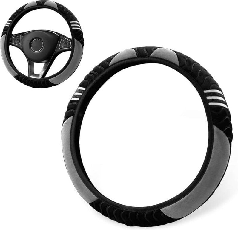 Auto-Lenkradbezug, Universal-Plüsch-Auto-Lenkradbezug, rutschfest, atmungsaktiv, Lenkradbezüge, Winter-Lenkradschutz, Au...