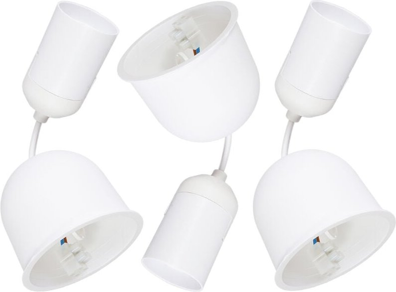 3x E27 Renovier-Fassung mit Baldachin Weiß