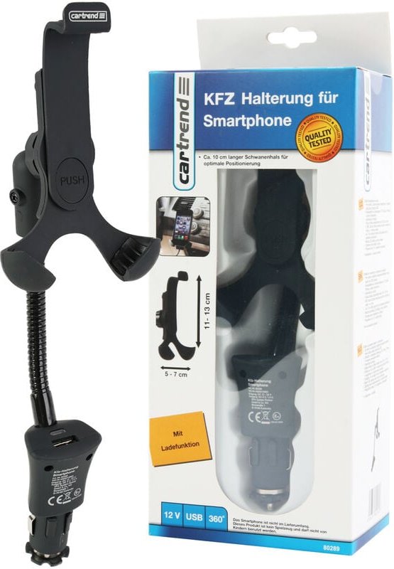 KFZ-Halterung mit Ladegerät für Smartphone/MP3-Player