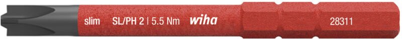 Bit slimBit electric PlusMinus/Phillips SL/PH2 x 75 mm (34588) - Wiha