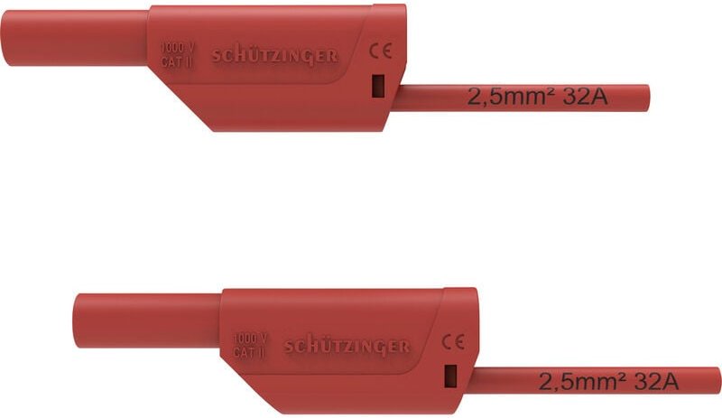 Schützinger - vsfk 8500 / 2.5 / 50 / rt Sicherheits-Messleitung 4 mm-Stecker 4 mm-Stecker 50.00 cm Rot