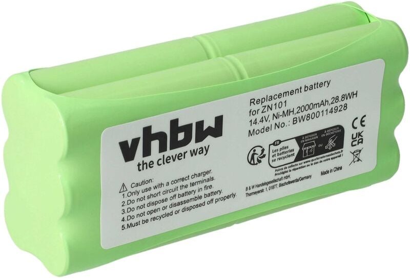 NiMH Akku 2000mAh (14.4V) kompatibel mit Saugroboter Home Cleaner Heimroboter Sichler PCR-1550M, Puppyoo V-M600, VBot T2...