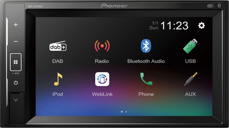 Pioneer DMH-A240DAB Doppel-DIN Moniceiver Anschluss für Lenkradfernbedienung, Anschluss für Rückfahr