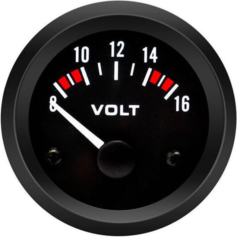 Voltmeter Voltmeter BX100007 52 mm/2 Zoll Voltmeter Gauge (8–16 V) Auto-Voltmeter-Messgerät + Gorgeri Universal 12 V Vol...