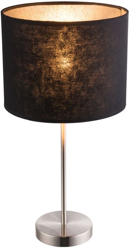 Tisch Lese Lampe Schlafzimmer Beistell Leuchte Schalter Strahler Textil Schirm schwarz