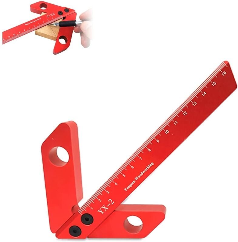 Vorrichtung für die Holzbearbeitungsmitte, 45/90-Grad-Zentriermesser im rechten Winkel, Zentrierwinkel, Messwerkzeug für...