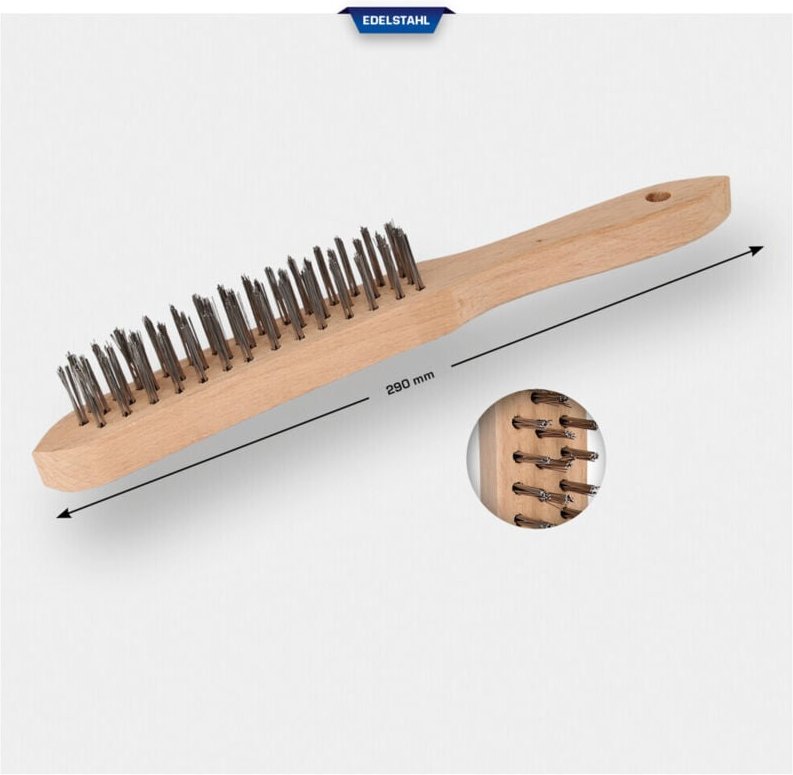 Brilliant Tools BT706003 Edelstahl-Handdrahtbürste 3-reihig, 290mm