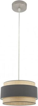 Fabrilamp - Pendelleuchte de eine Leuchte mit Schirm Kandy Natural/grey