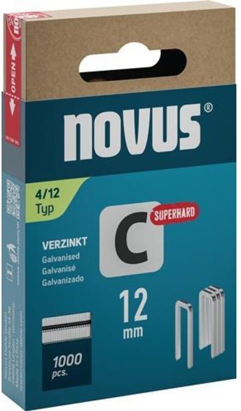 Novus - Schmalrückenklammer c Typ 4 Breite 6 mm Schenkellänge 12 mm Drahtbreite 1,1 mm
