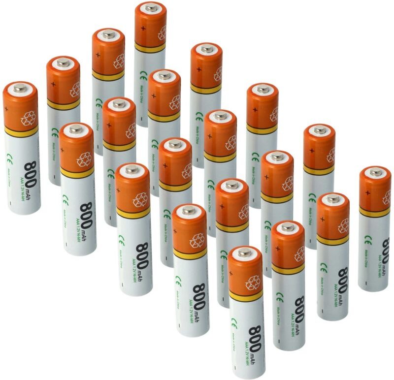 vhbw 20 x AAA, Micro, R3, HR03 Akku 800mAh kompatibel mit Siemens Gigaset E310, E310H, E550, E550H, E630, E630A Go, E630...