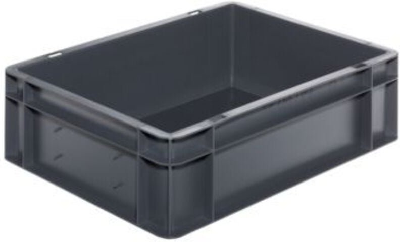 Transportstapelbehälter L400xB300xH120mm grau pp Seitenwände geschlossen