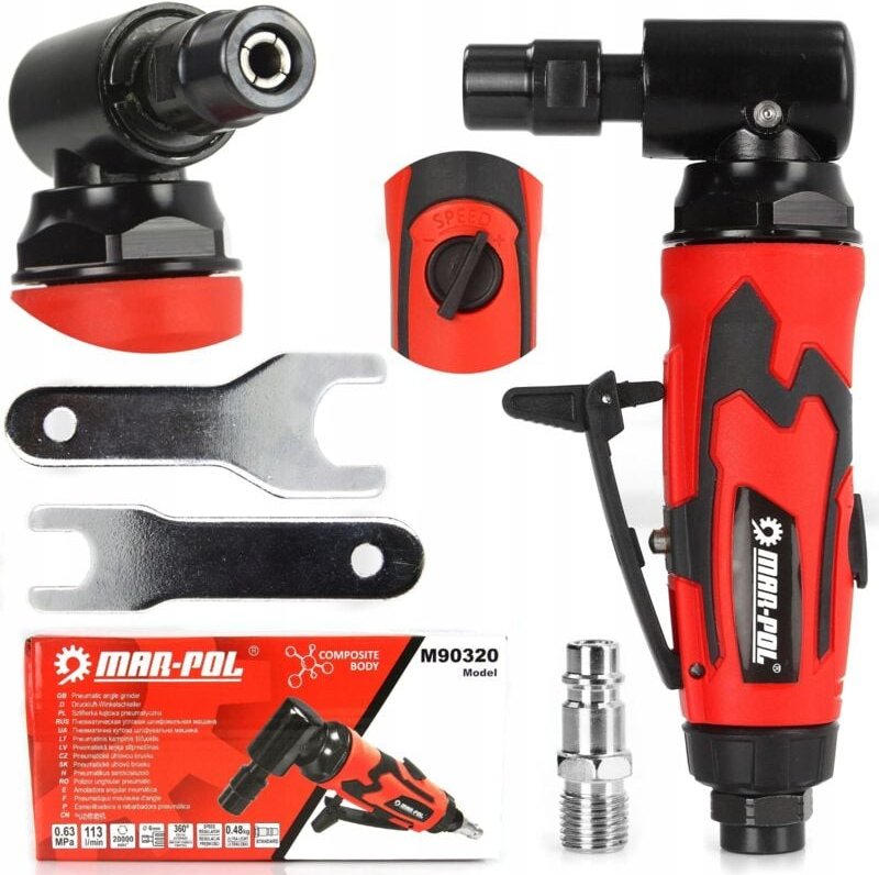 Mini Druckluft‑Winkelschleifer 6 mm - 20 000 U/min 0,6 kg, Kompakt & Leicht