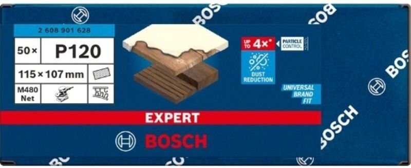 Expert M480 Schleifnetz, 115 x 107 mm, g 120 50 Stk - Bosch
