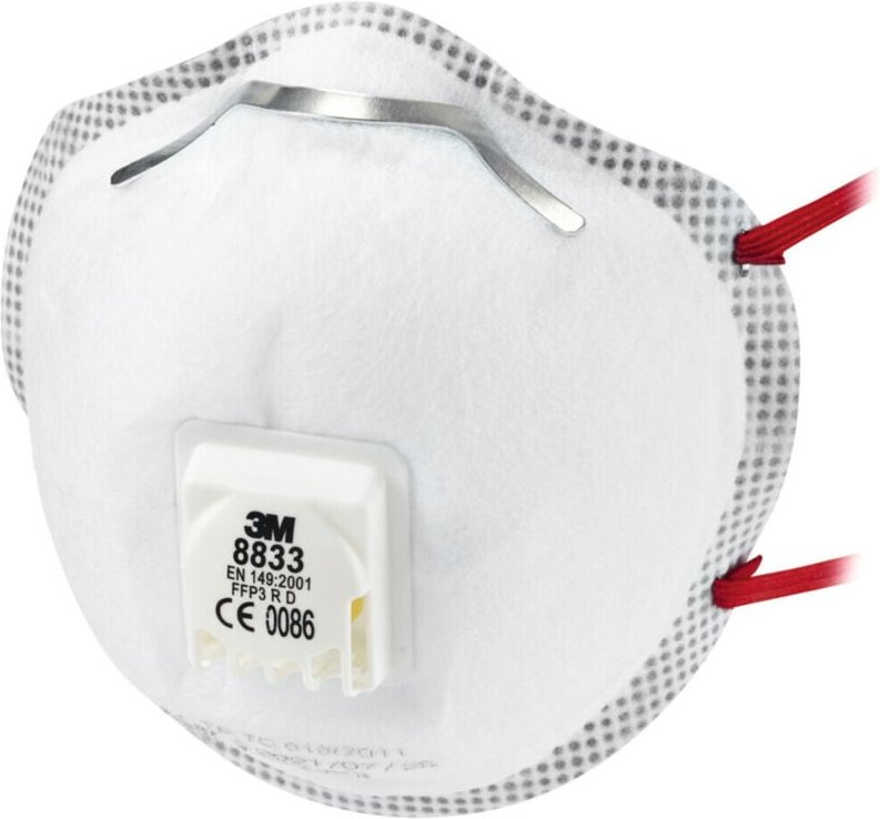 3M - Atemschutzmaske 8833 FFP3NRD b.30xAGW-Wert EN149:2001+A1:2009 10 Stk