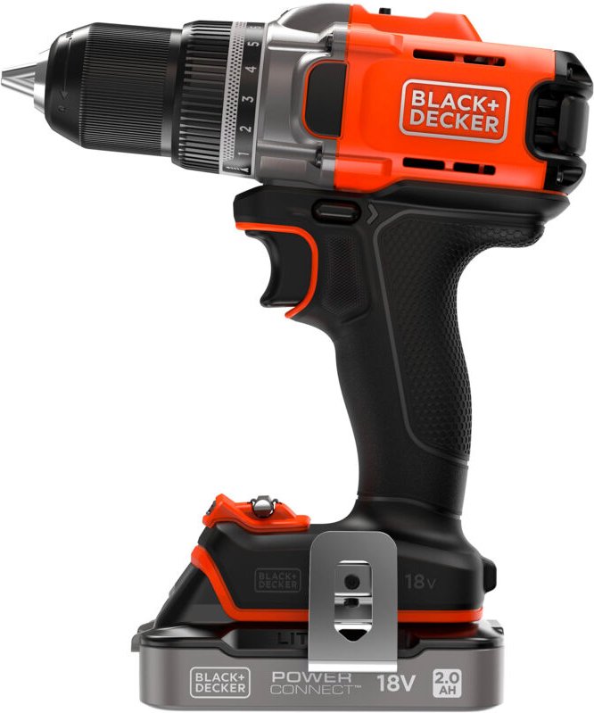 Black&decker - black+decker Werkzeug - 18V Akku-Bohrschrauber, 2x 2,0 Ah Li-Ion Akku, Ladegerät BCD382D2XK-QW