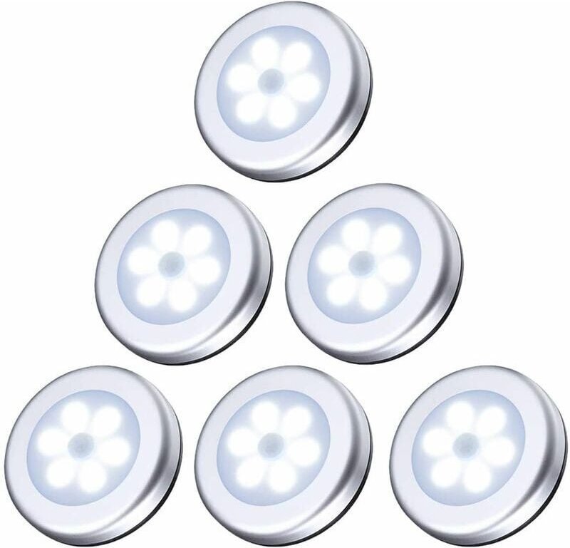 YMYNY Nachtlicht mit Bewegungsmelder, 6 LED-Bewegungsmelder, automatischer Ein-/Aus-LED-Beleuchtungssensor, weißes Licht...