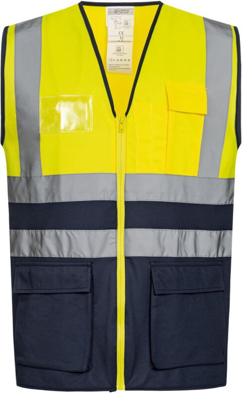 BERTHEL Warnschutz-Weste Gelb/Marine Größe 4-XXL(62/64)