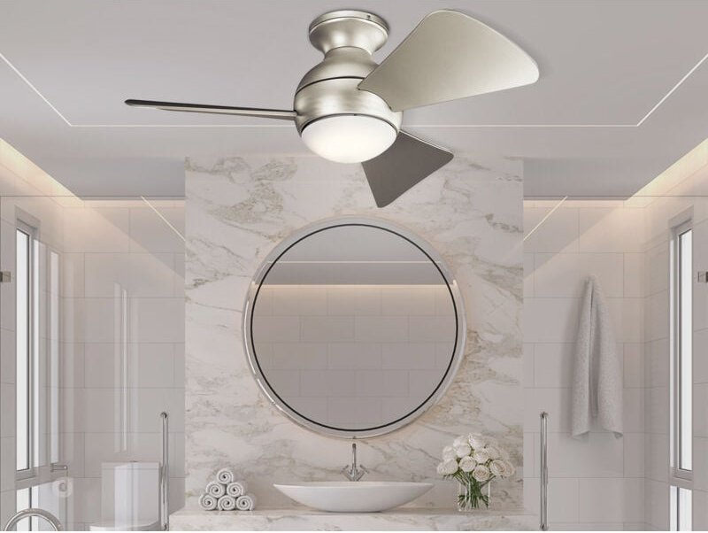 3 Blade 86cm Ceiling Fan with led Light Brushed Nickel Remote Control 86 cm Deckenventilator mit 3 Flügeln und LED-Fernb...