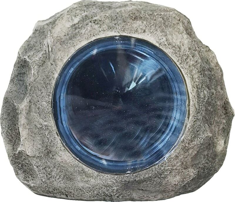 Led Solarleuchte Stein mit Dämmerungssensor grau-blau Wege- & Sockelleuchten