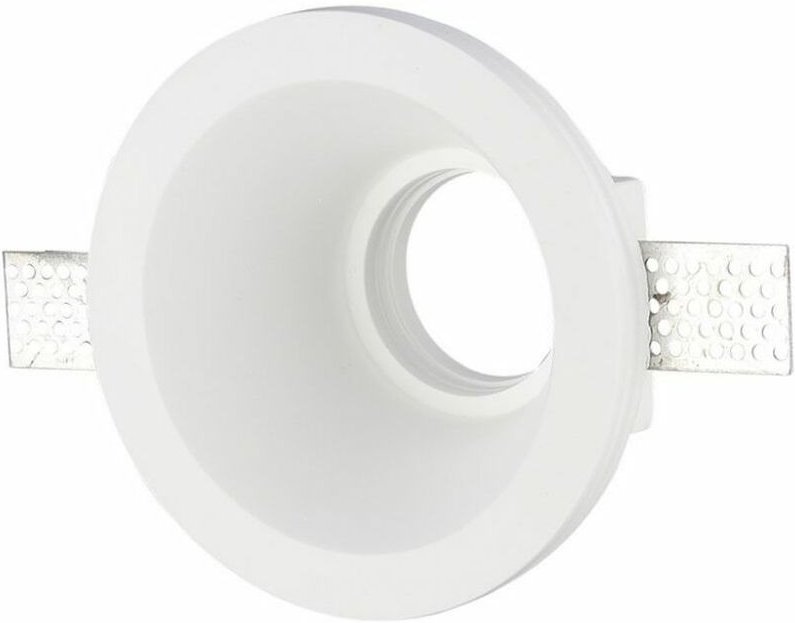 V-tac - Runder LED-Einbaustrahlerhalter GU10 und GU5.3 (MR16) Weißer Gipskörper