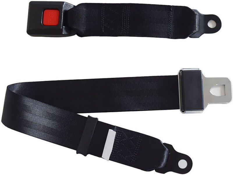 Verstellbarer, schwarzer 2-Punkt-Sicherheitsgurt – Einfache Montage – Hohe Zugfestigkeit – Universell einsetzbar für Gol...