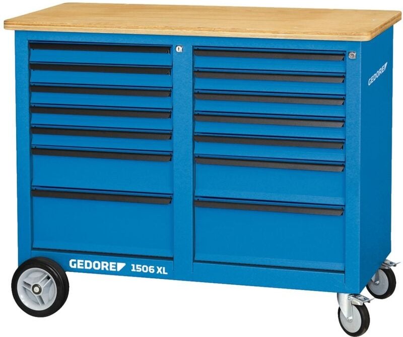 Rollwerkbank 1,25 m breit mit 2x 7 Schubladen - Gedore