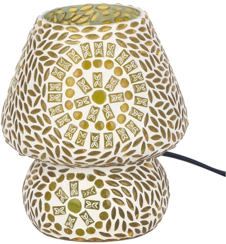 Gelbe Mosaik-Tischlampe – 18 x 14 x 14 cm - Signes Grimalt