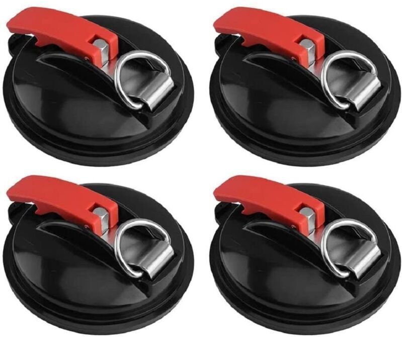 Vtizikl 4 Pièces D'ancrage à Ventouses Avec Crochet De Fixation d'Arrimage, Ventouses Sous Vide, Ventouse Carrosserie,po...
