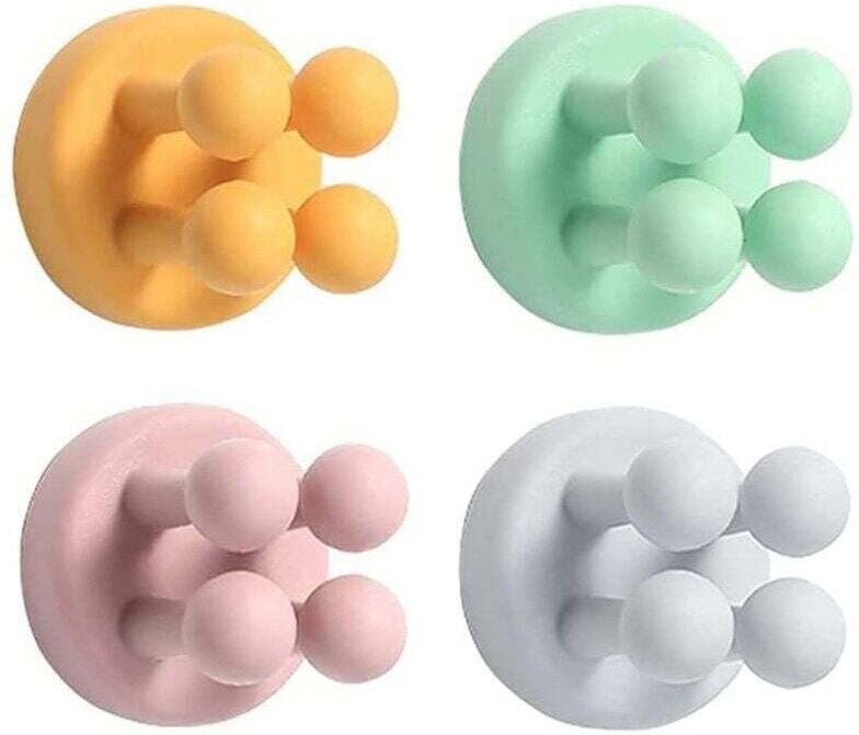 4er-Pack selbstklebende Badezimmerhalter, Silikon, wasserdicht, mehrfarbig