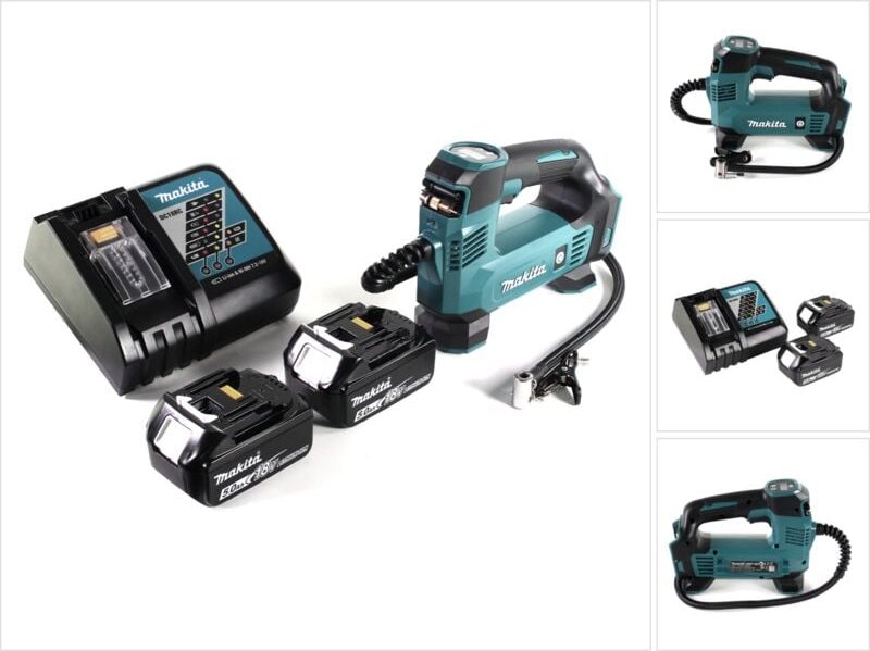 Makita DMP 180 RT Akku Kompressor 18 V 8,3 bar + 2x Akku 5,0 Ah + Ladegerät