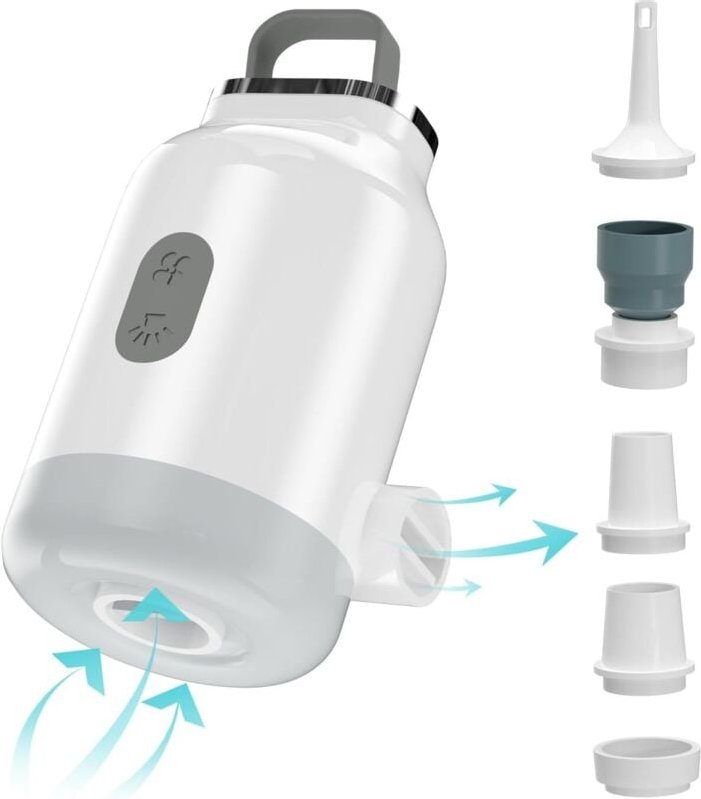 Aufblasbare elektrische Luftpumpe, tragbare wiederaufladbare Mini-Luftmatratzenpumpe mit LED-Campinglicht für Luftmatrat...