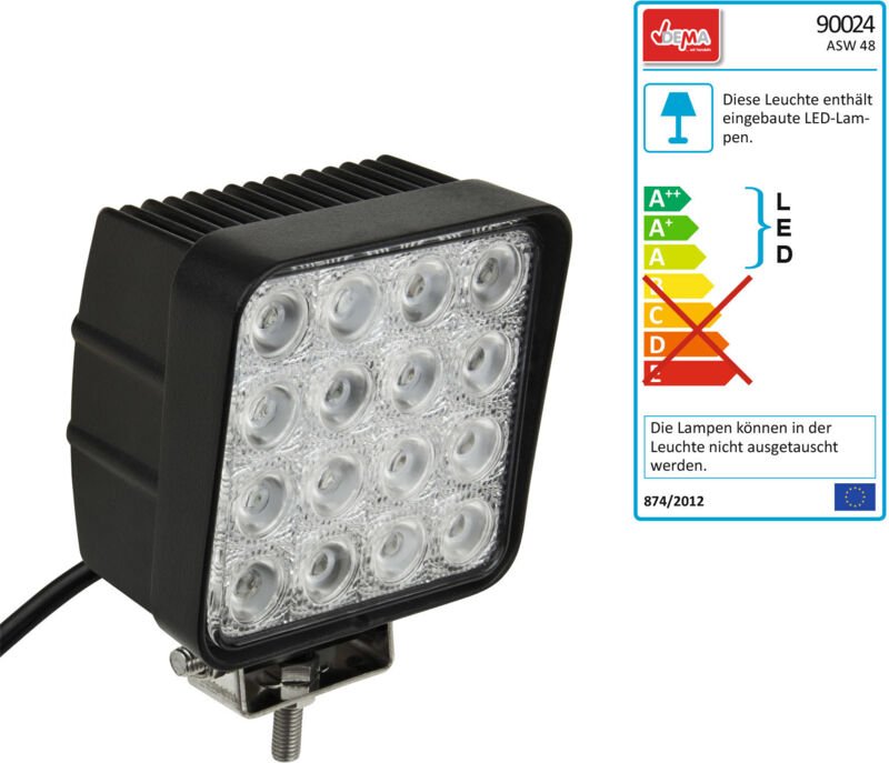 Dema - 12 Volt led - Arbeitsscheinwerfer 16x3W