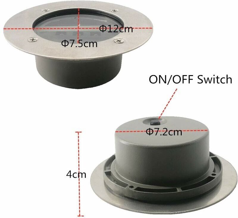 Alovez - led Solarstrahler IP65 Wasserdicht für Garten Rasen, Kaltweiß 4er Pack