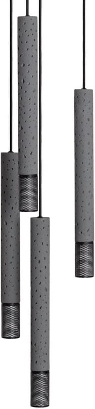 Ledkia - Pendelleuchte Zement Dinska 4 Spots Grau