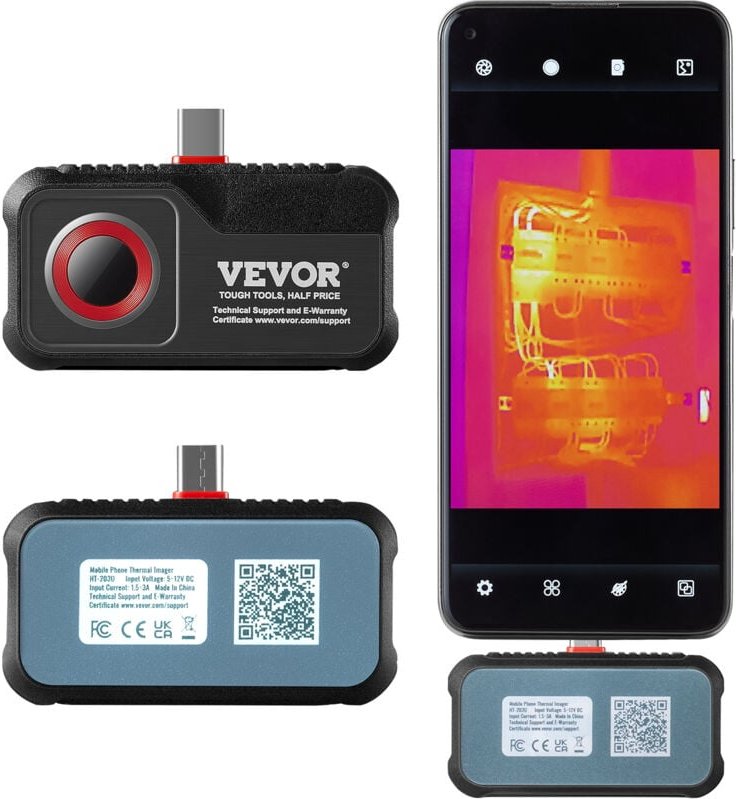 Mophorn - vevor Wärmebildkamera für Android 256x192 Pixel Hohe Auflösung 0,1 °c Wärmeempfindlichkeit Temperaturbereich v...