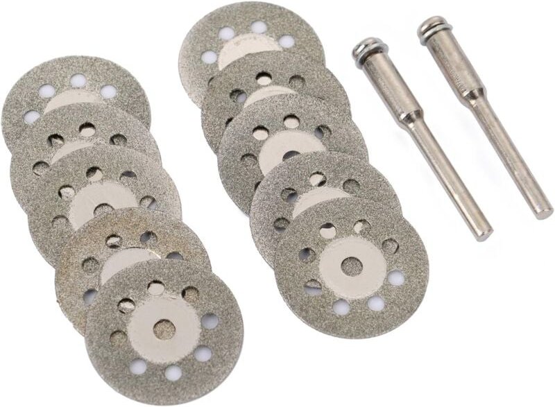 Thumbnail - Ersandy - 12er-Pack 22-mm-Mini-Trennscheiben, perforiert, Diamant, Trennscheiben, Ann-Arbor-Schaft