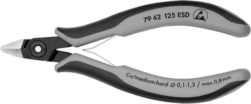 Knipex - Präzisions-Elektronik-Seitenschneider L.125mm Form 6 Facette nein pol.ESD