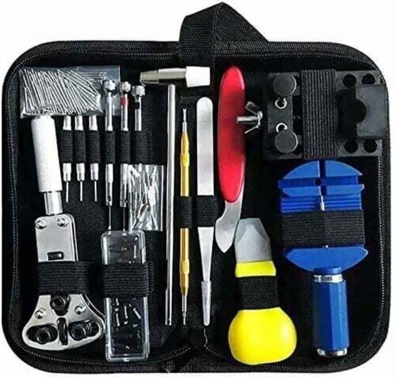 Uhrenreparaturset, 147 professionelle Werkzeuge zur Reparatur von Federstegen, Werkzeugset zum Wechseln von Uhrenbatteri...