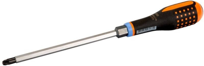 Bahco - ERGO-Schraubendreher mit durchgehender Klinge und schlagfestem Griff für Pozidriv-Schrauben PZ1 x 100 mm