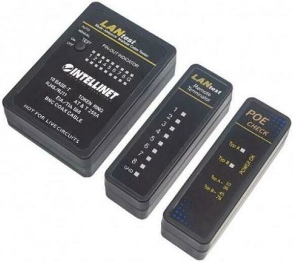 Intellinet - Professionelles gedicht professioneller netzwerktester fÜr modulare kabel rj45 und bnc 780117
