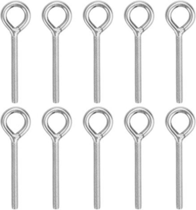 10 Stück Ringösen Schraube Ösenbolzen M6, 304 Edelstahl Ösenbolzen, Ringe Gewinde Schrauben Lange Stange, 74mm Ösenbolze...