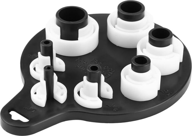 7-piece quick disconnect tool kit for automotive air conditioning oil and fuel lines.