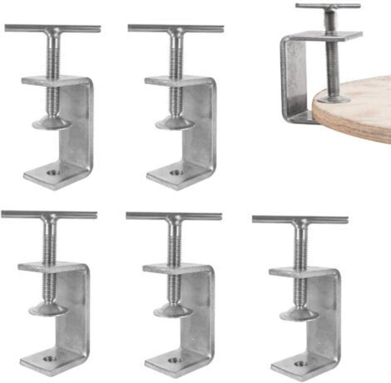 5 Stück Mini C-Klemmen-Set, 78 mm robuste C-Klemmen aus Edelstahl, Handschraubklemmen für Holzbearbeitung, Möbelbau, Hei...