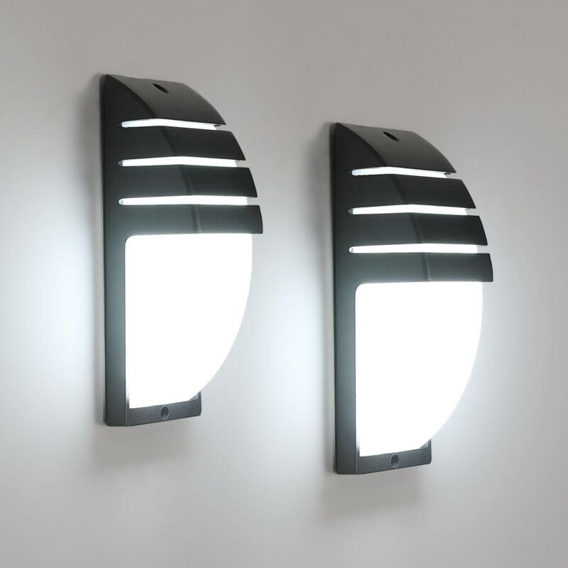 Goeco - 2 Stück 12W LED-Außenwandleuchten, wasserdichte IP65-LED-Außenwandleuchten, Innen-LED-Wandlampe für Hof, Garten,...