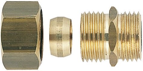 Bikonus-Messing-Verschraubung mit geradem Schlauch 12X17-8