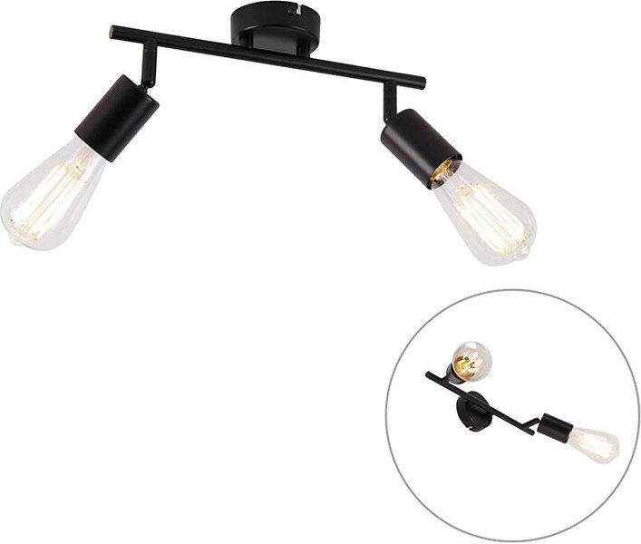 Modernes Spotschwarz 2-Licht verstellbar - Facil