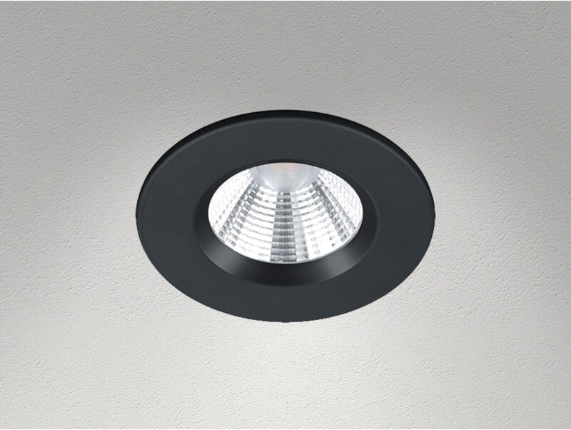 Runder led Deckeneinbaustrahler zagros dimmbar in Schwarz matt, IP65