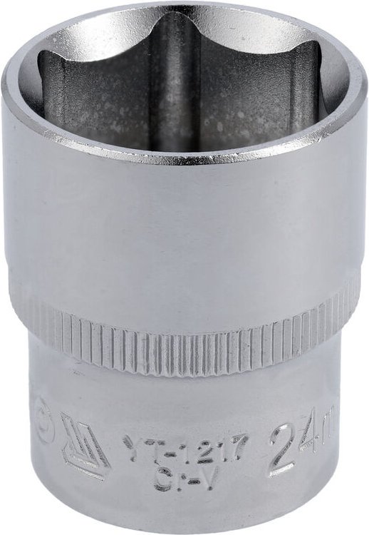 Kurze 6-Kant-Chrom-Steckschlüssel 1/2'' 24mm - Yt-1217