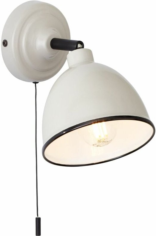 Brilliant - Lampe Telio Wandleuchte Zugschalter grau/taupe 1x D45, E14, 28W, geeignet für Tropfenlampen (nicht enthalten...