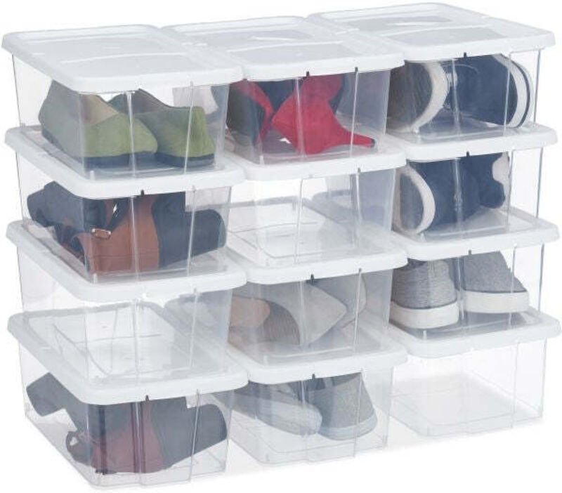 Shoe boxes plastic set of 12